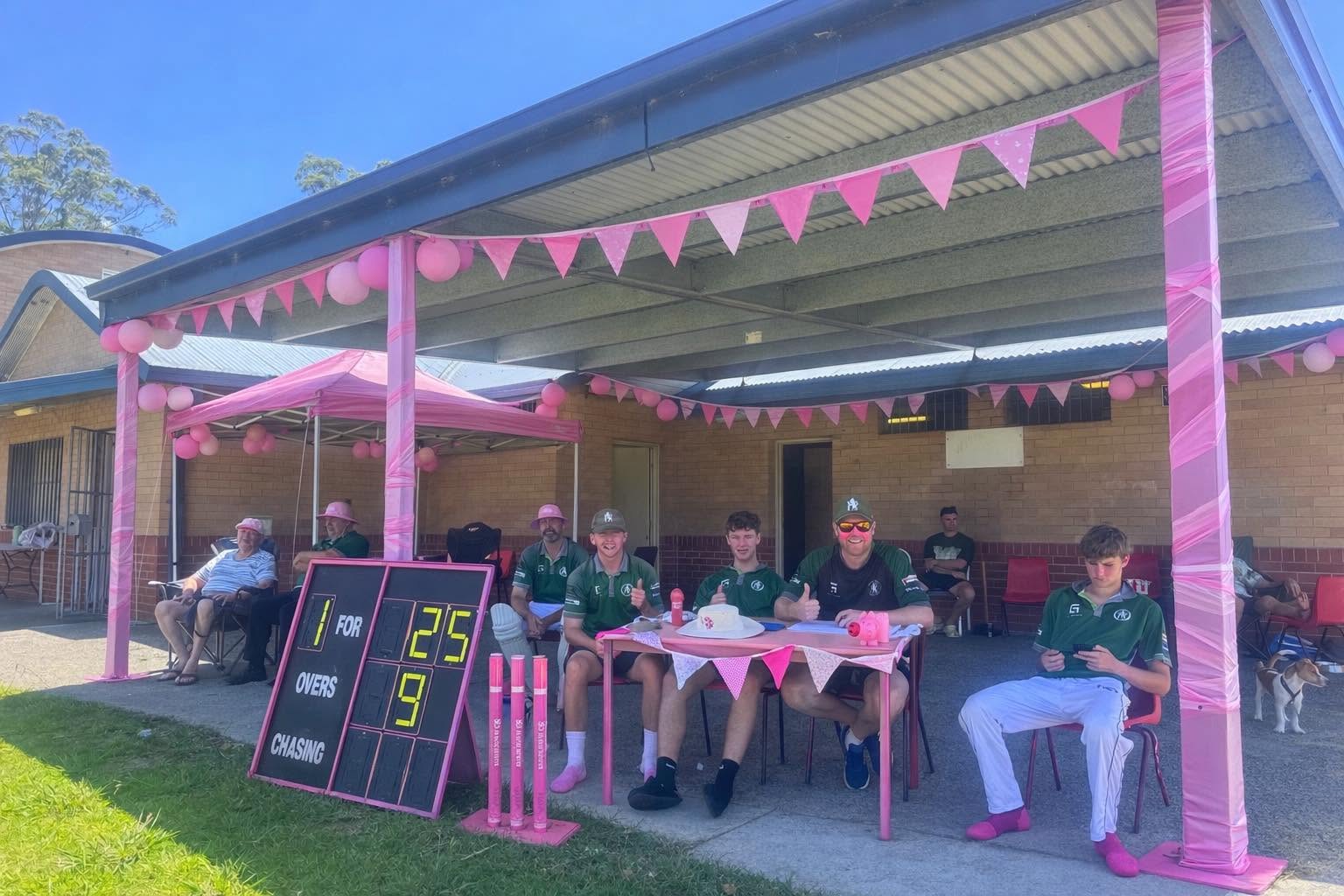 Lions players at a home ground on match day