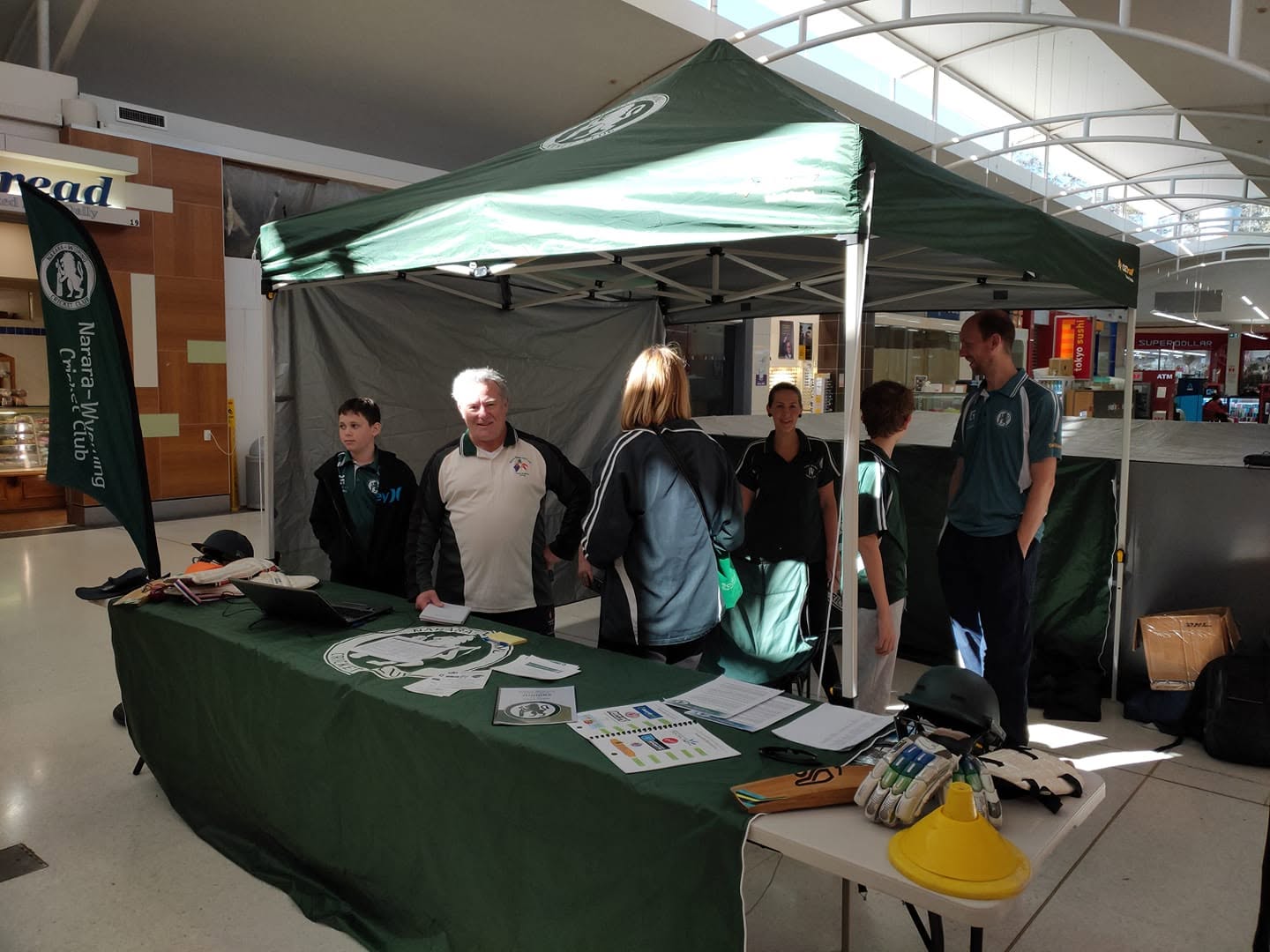 Club registration day at the local shopping centre
